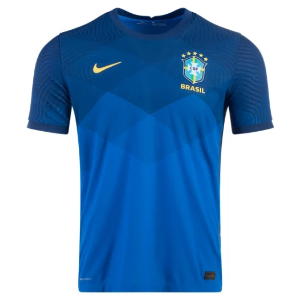 Player Version Brazil Away Blue Soccer Jersey Shirt 2020/21